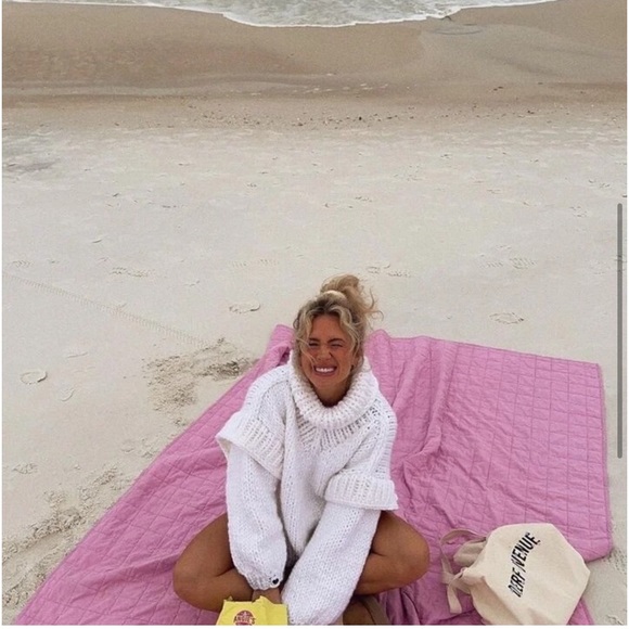 LAST 1! Clearance Vest Ruffle Slouchy Boho Cream Mock Turtleneck Soft Sweater - Picture 3 of 5